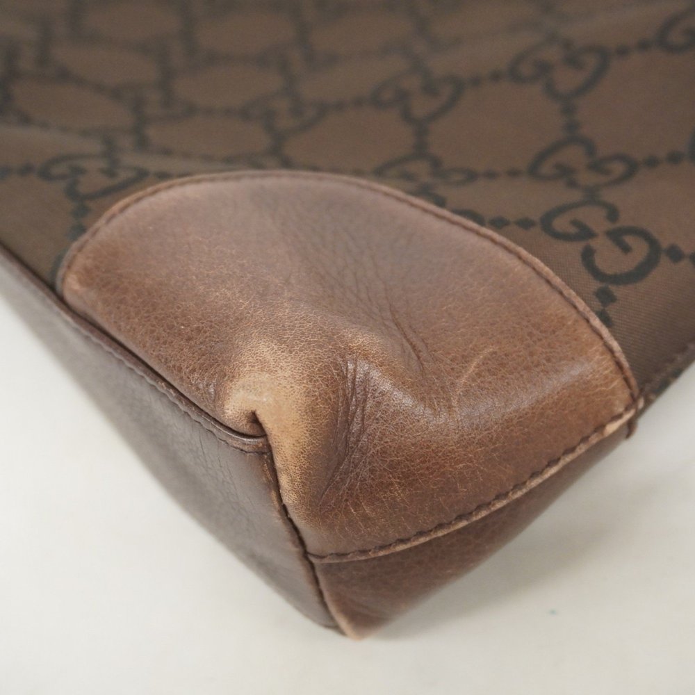 Gucci Shoulder Bag 143745 Nylon Canvas Brown Women's - Picture 11 of 16